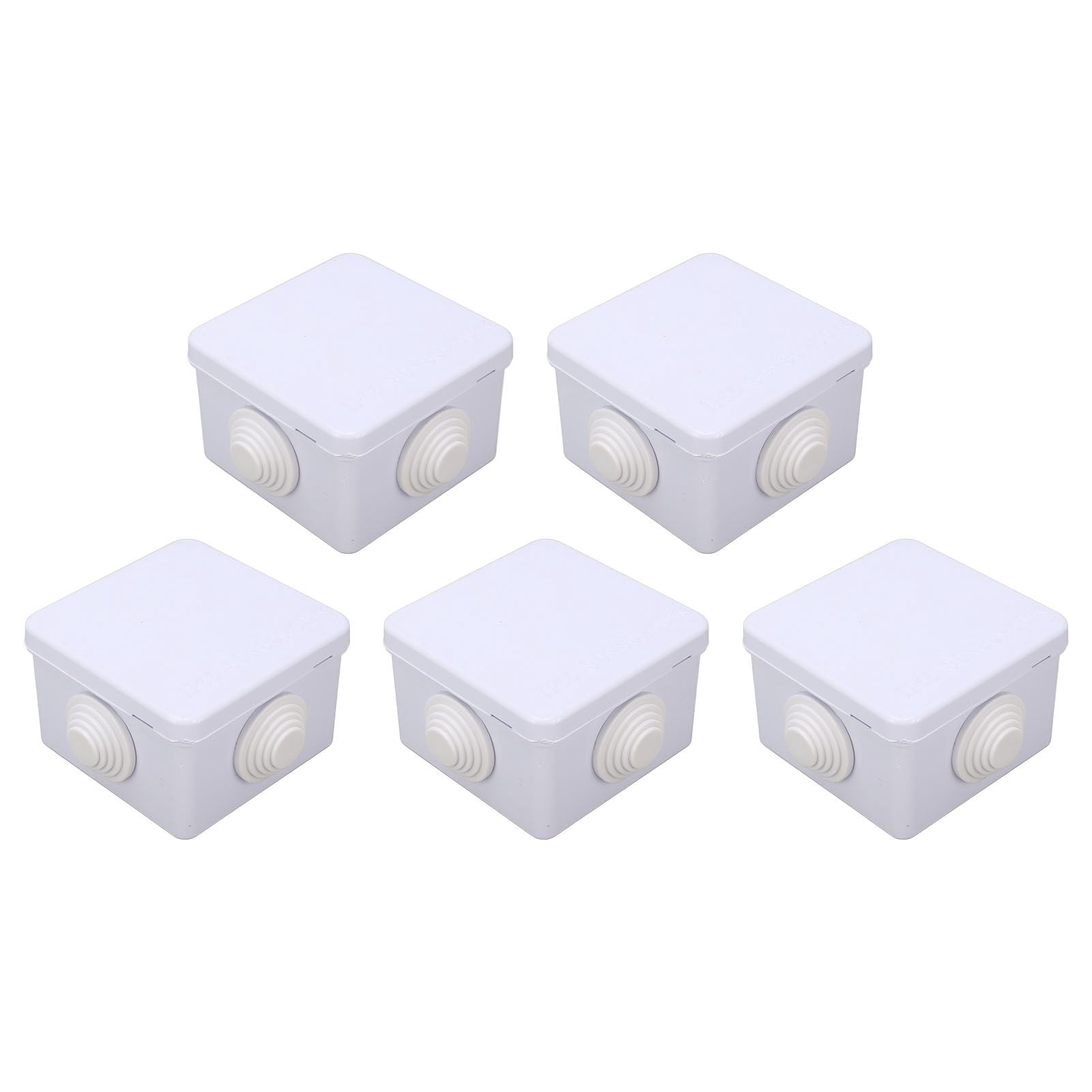 5Pcs Plastic Waterproof Cable Box with Rubber Plug IP55 Waterproof Plug Junction Wire Box