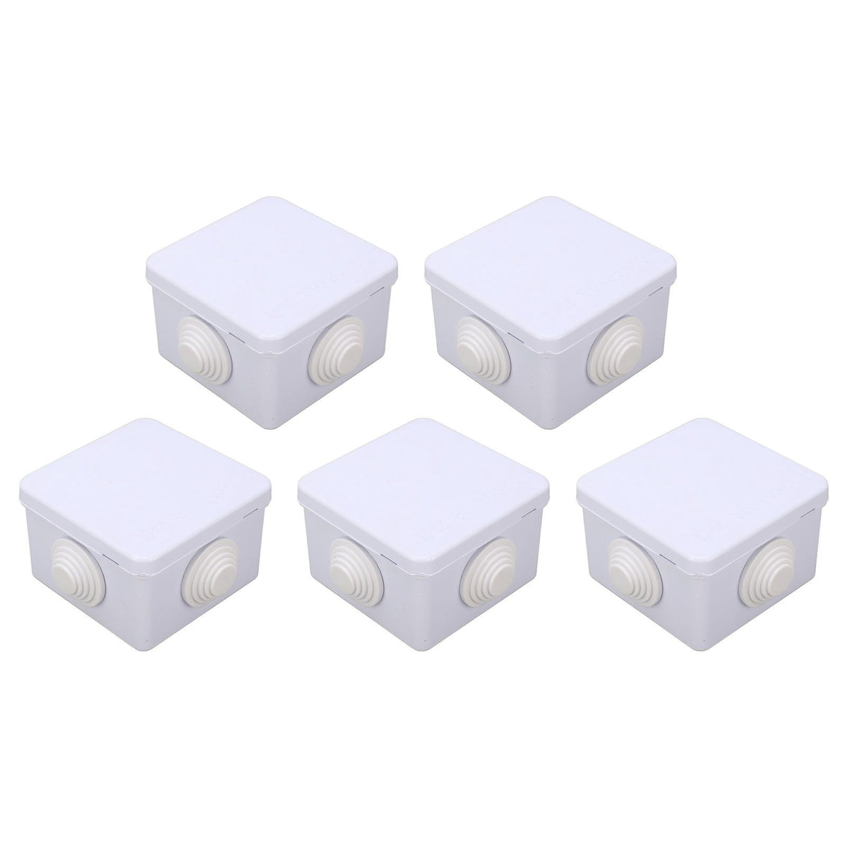 5Pcs Plastic Waterproof Cable Box with Rubber Plug IP55 Waterproof Plug Junction Wire Box