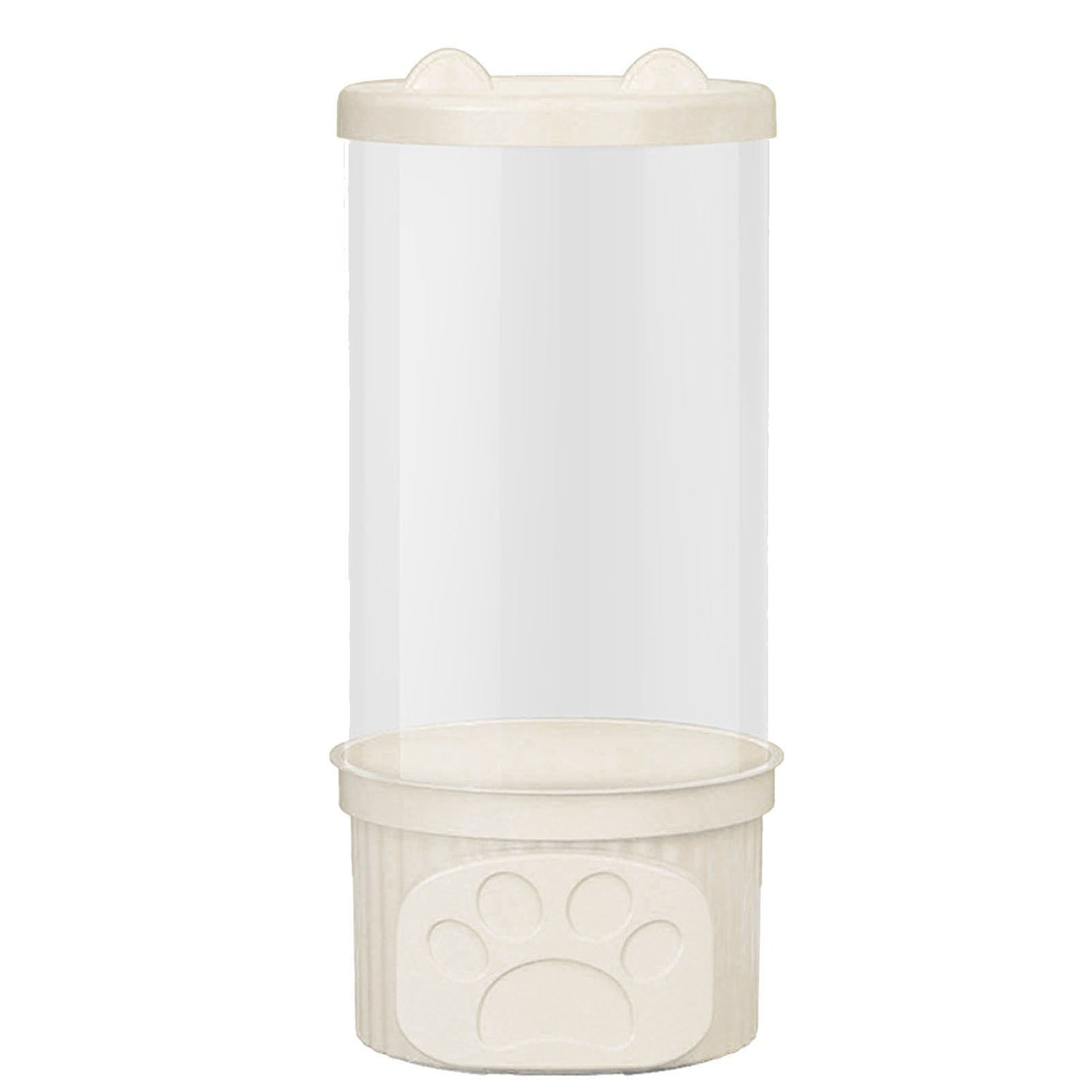 Toy Storage Container PET Transparent Cylinder Plush Toy Display Bucket with PP Lid for Home Organization White