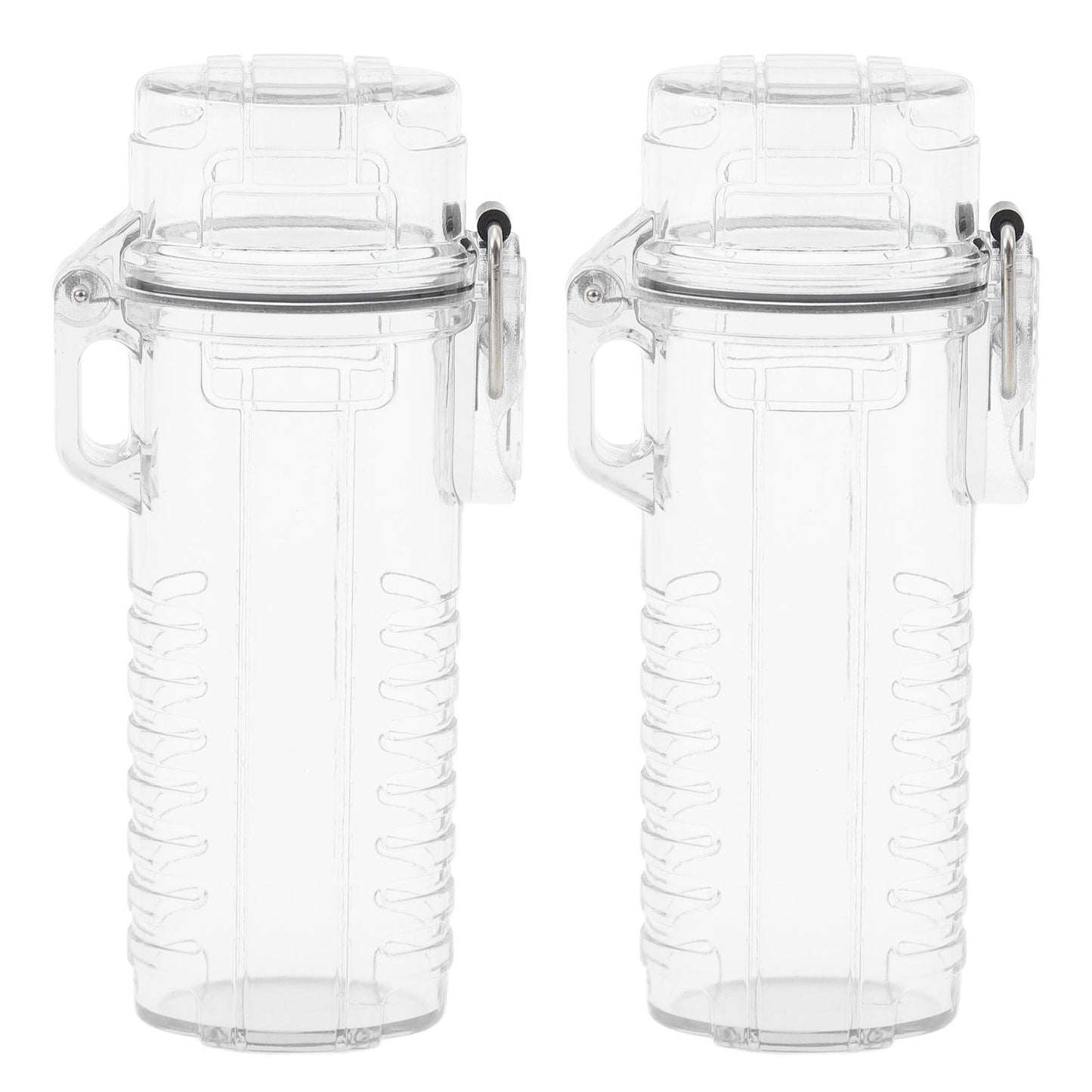 2Pcs Lighter Case Waterproof Lighter Storage Container Plastic for Outdoor Camping Hiking Transparent