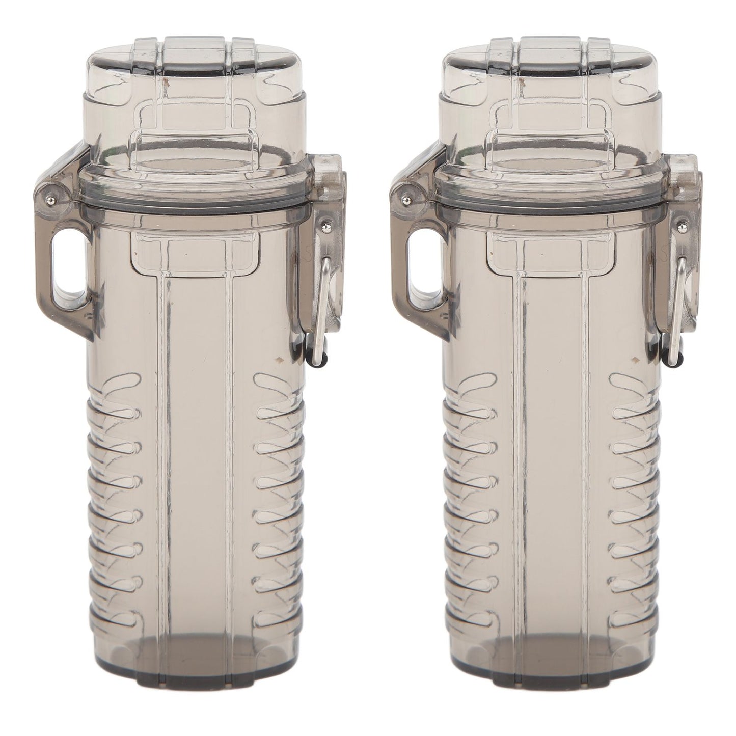 2Pcs Lighter Case Waterproof Lighter Storage Container Plastic for Outdoor Camping Hiking Transparent Black
