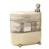 Desktop Storage Box 3 Tier Rotating Divided Organizer for Jewelry Data Cable Cosmetic Cream White