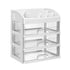 Desktop Organizer 3 Drawer Clear Plastic Desk Storage for Office Stationary Makeup Organizer Bathroom White