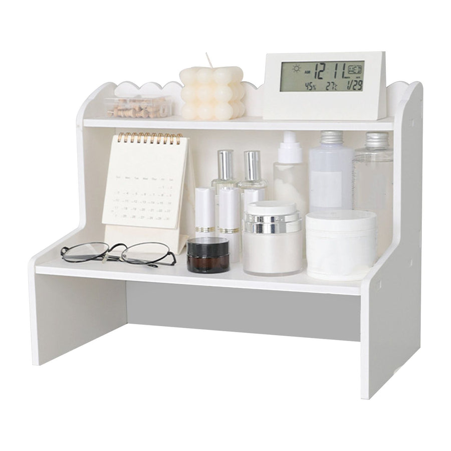 Desktop Wood Display Shelf Desk Multi Layer Storage Rack Mini Bookshelf Cosmetics Organizer S