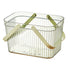 Bath Organizer Basket Stylish Clear Stripe Large Capacity Shower Storage Organizer with Handle for Bathroom Green