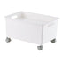 Storage Basket Roller Basket Premium PP Sturdy Portable Movable Easy Storage Large Capacity Organizer Box for Books Clothes Shoes White
