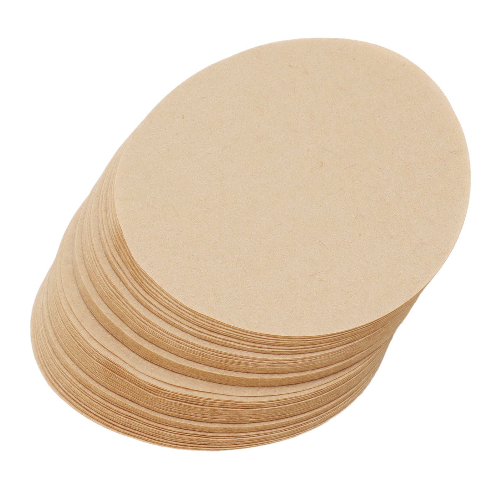 100Pcs 64mm Round Coffee Filter Unbleached Natural Coffee Filter Paper for 1 to 2 People Measure