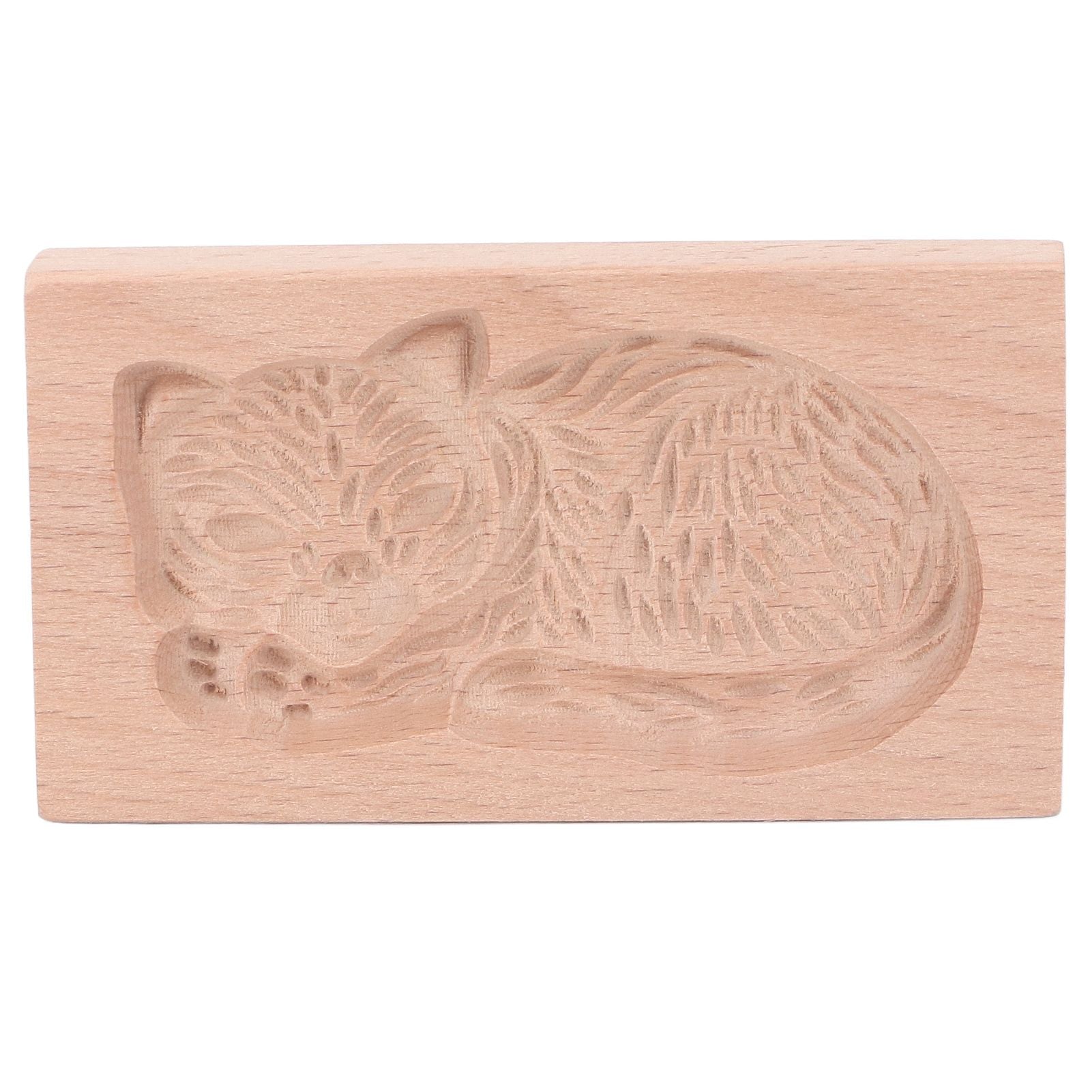 Animal Cookie Mold Lovely Vivid Wooden Biscuit Press Stamp Easy Demoulding Smoothly Cookie Mold Cat