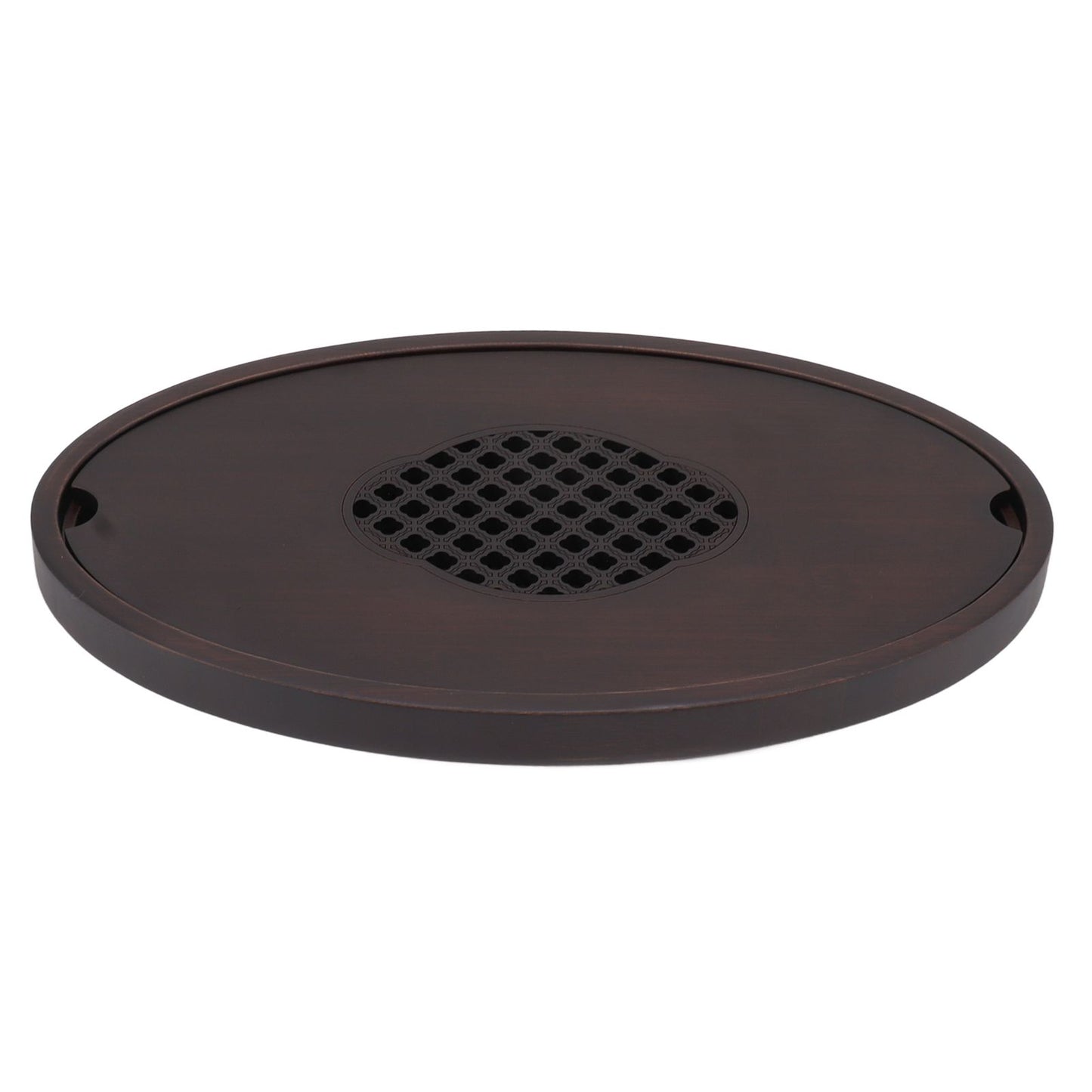Bamboo Tea Table Tray Walnut Color Simple Elegant Chinese Style Water Storage Tea Tray with Handle S