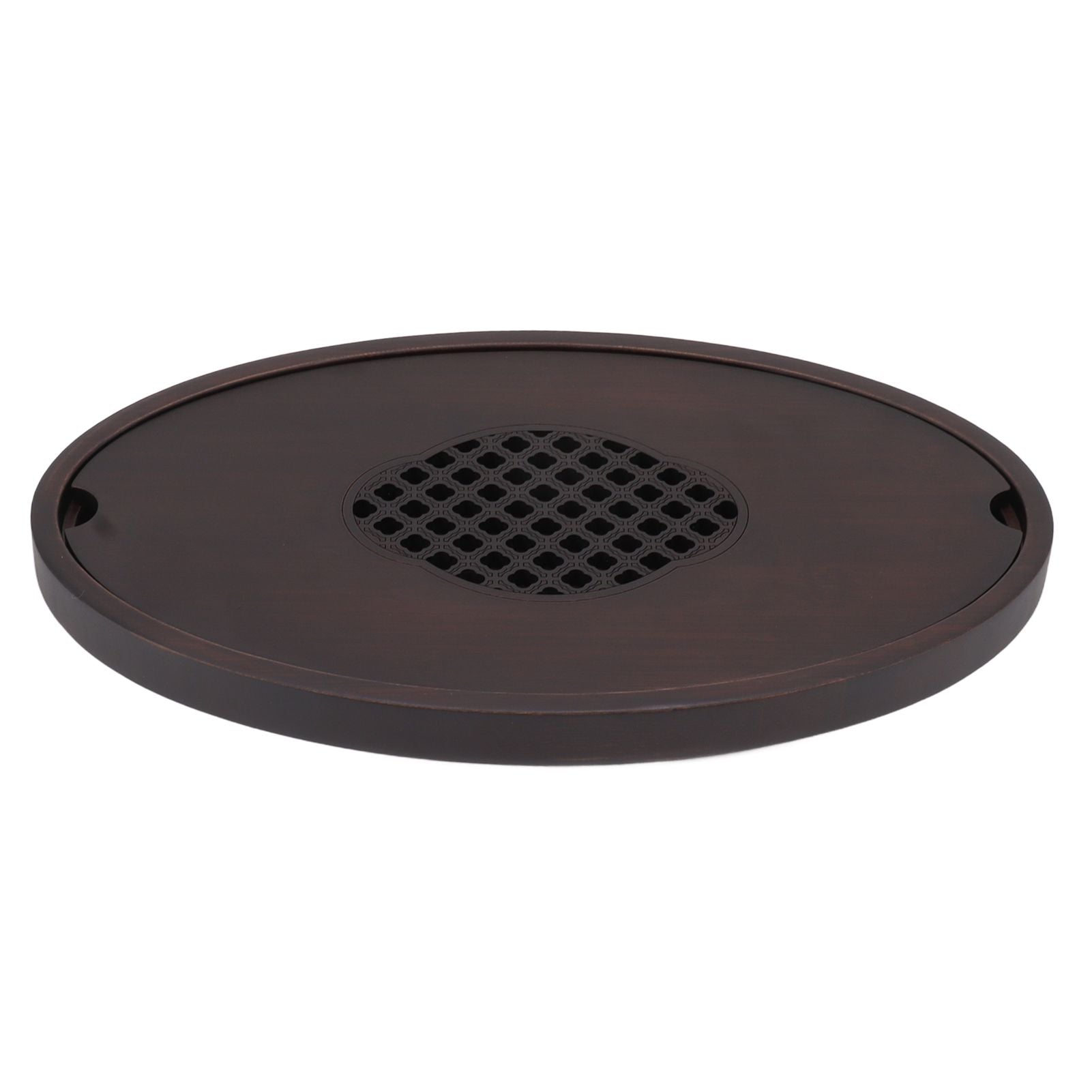 Bamboo Tea Table Tray Walnut Color Simple Elegant Chinese Style Water Storage Tea Tray with Handle S