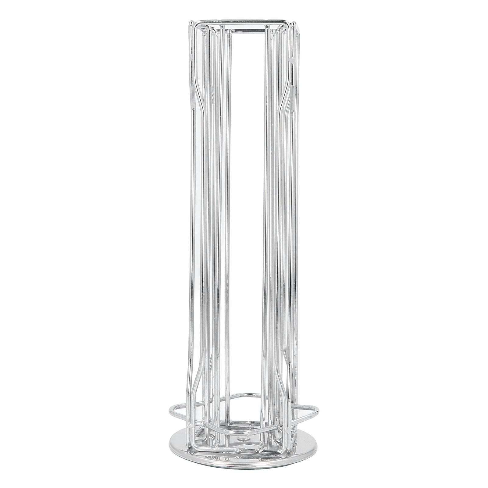 Coffee Capsule Stand 360° Rotation Anti Slip Thick Base Wrought Iron Capsule Pod Holder for Vertuoline 20pods Silver