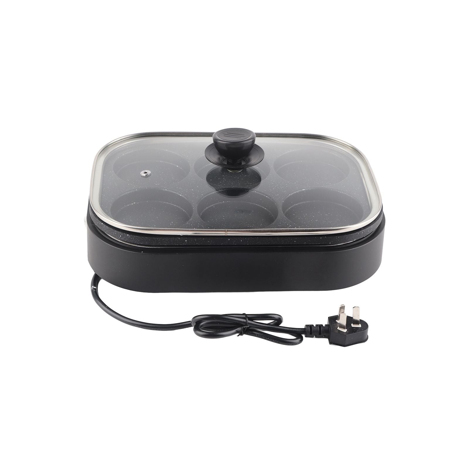 6 Hole Egg Frying Pan Nonstick Breakfast Pot Multifunctional Breakfast Maker Hamburger Machine With Pot Cover