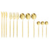 12Pcs Tableware Set Spoons Knives Forks Glossy 410 Stainless Steel Cutlery Set for Home Restaurant Gold