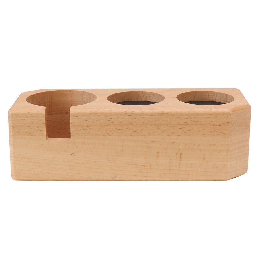 Tamping Station Beech Wood Tamper Mat Stand with Anti Slip Pad for Coffee Bar Accessories L