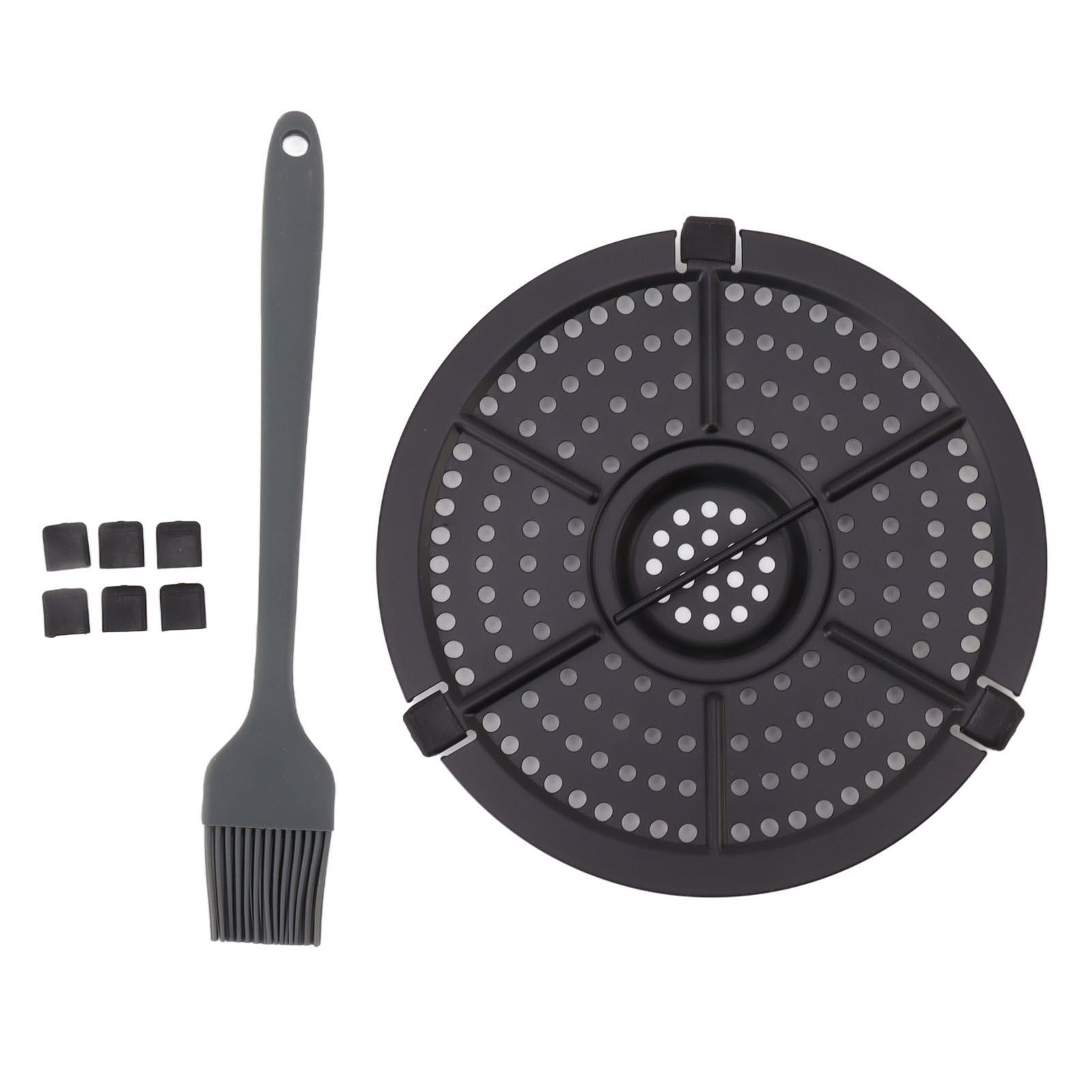 16cm Fryer Replacement Grill Pan Stainless Steel Fryer Grill Pan with Oil Brush for Kitchen