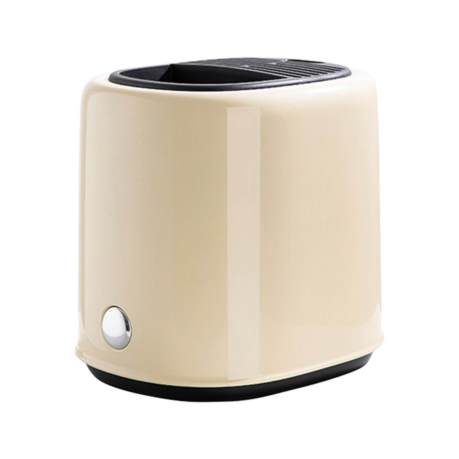 Knife Block Utensil Holder Retro Space Saving Large Capacity 2 In 1 Countertop Utensil Organizer for Kitchen Beige