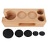 Wood Coffee Filter Tamper Holder Wooden Coffee Tamper Mat Stand for Home Cafe Restaurant Hotel Office 58mm 5 Hole