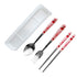 3 Piece Tableware Utensils Set Spoon Forks Chopsticks Rounded Stainless Steel Flatware Cutlery Set with Transparent Box