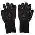 BBQ Gloves Fireproof 800℃ Heat Resistant Double Sided Silicone Large Grill Gloves for Oven Barbecue Cooking Black