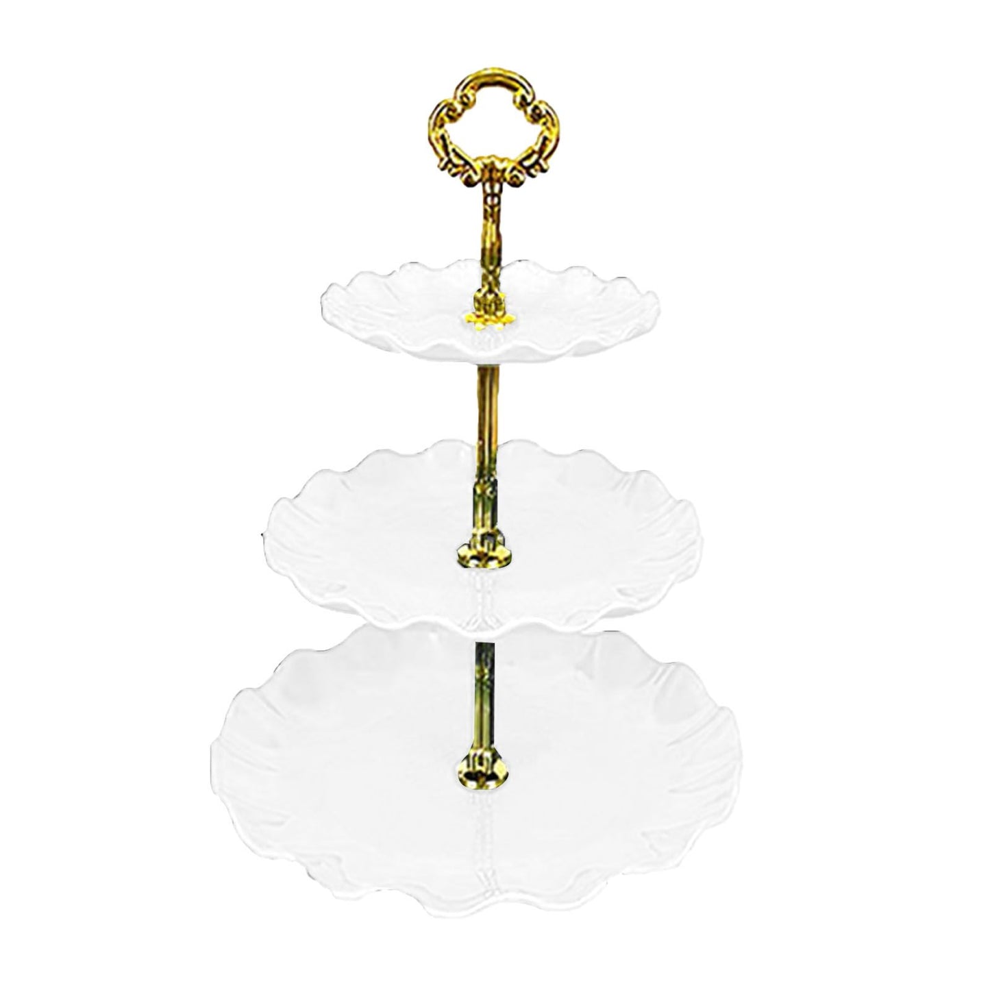Nordic Style 3 Layer Fruit Plate Tray Plastic 3 Tier Cake Stand Holiday Party Dessert Tray White