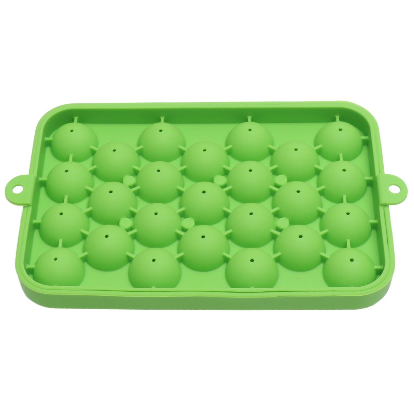 25 Grid Ice Cube Tray Easy Release Silicone Ice Ball Maker Mold Mini Round Ice Sphere Tray with Lid Green