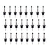24pcs Stainless Steel Bottle Pourers with Black Plastic Cover Conical Design Rust Protection Liquor Pour Spout for Bar