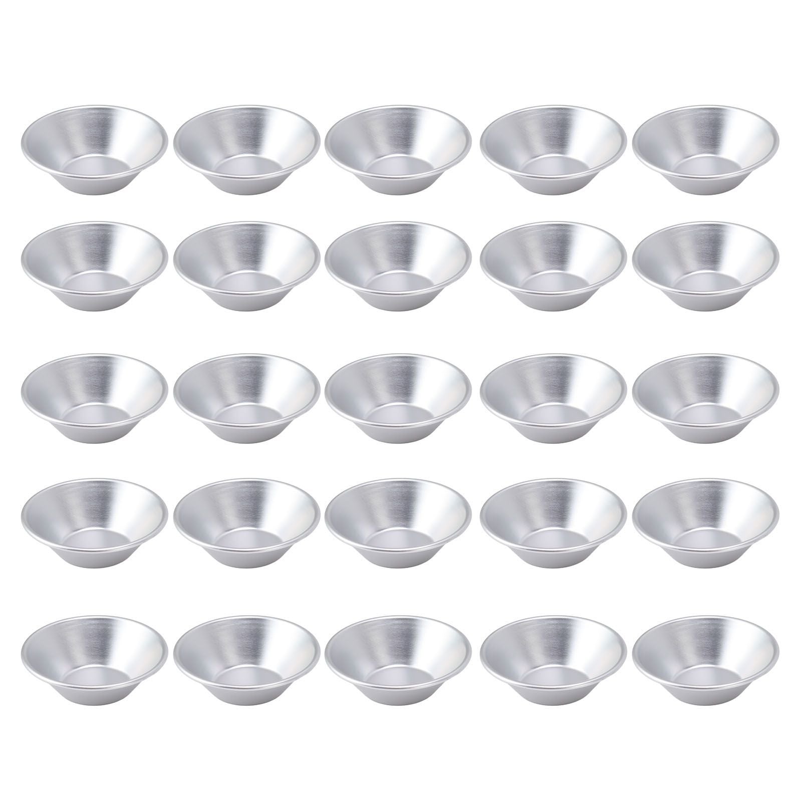25Pcs Aluminum Egg Tart Molds Small Tart Pie Tin Mini Cupcake Cake Muffin Cookie Mold Baking Cups for Baking