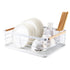 Dish Drainer Kitchen Monolayer Waterproof Cutlery Shelf Tabletop Utensil Storage Shelf White