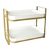 Double Layer Coffee Mug Holder Large Capacity Tea Set Storage Rack Kitchen Tray Drain Box Mug Stand White