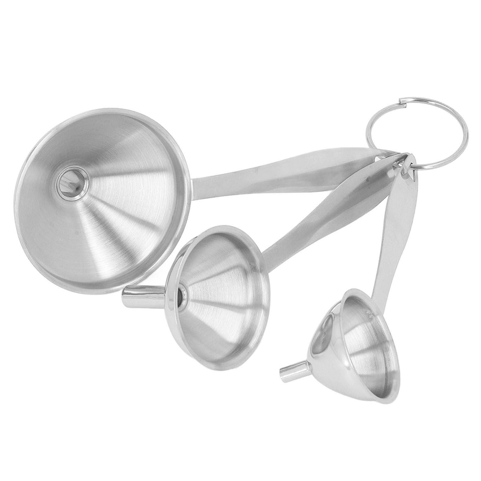 3PCS Small Funnels Stainless Steel Multifunctional Mini Filling Funnel Kit for Transferring Essential Oils Liquid Fluid
