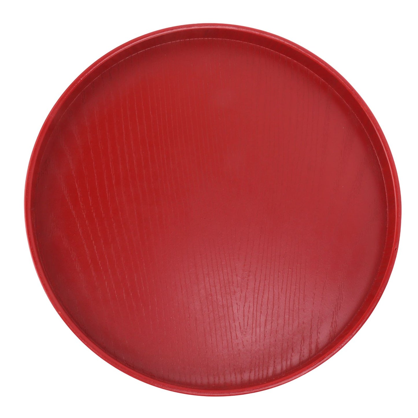 Tea Tray Wooden Wine Red Round Tea Plate Green Tea Baking Serving Plate for Home Tea House 24cm / 9.45in