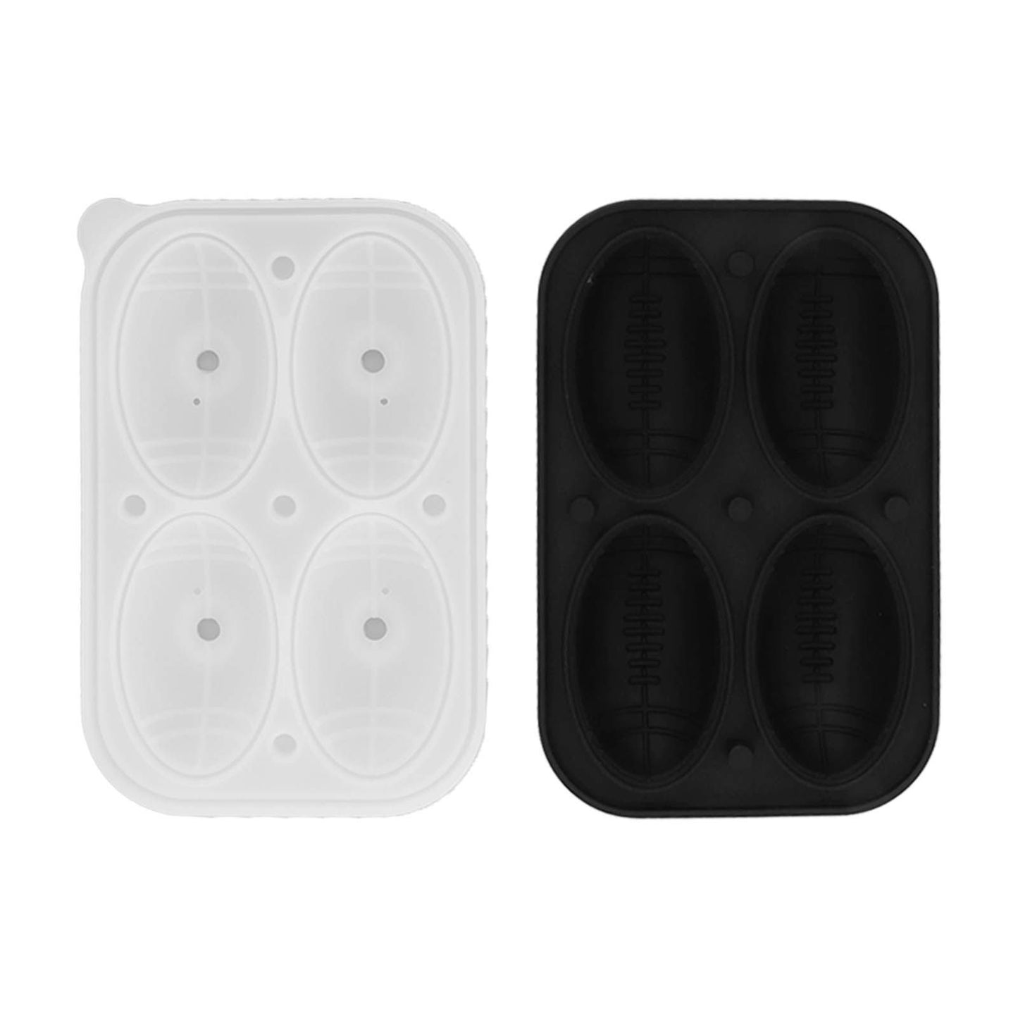 2Pcs Silicone Ice Cube Molds Fun Shapes Round Sphere Ball Mold for Whiskey Cocktails Game Day Rugby