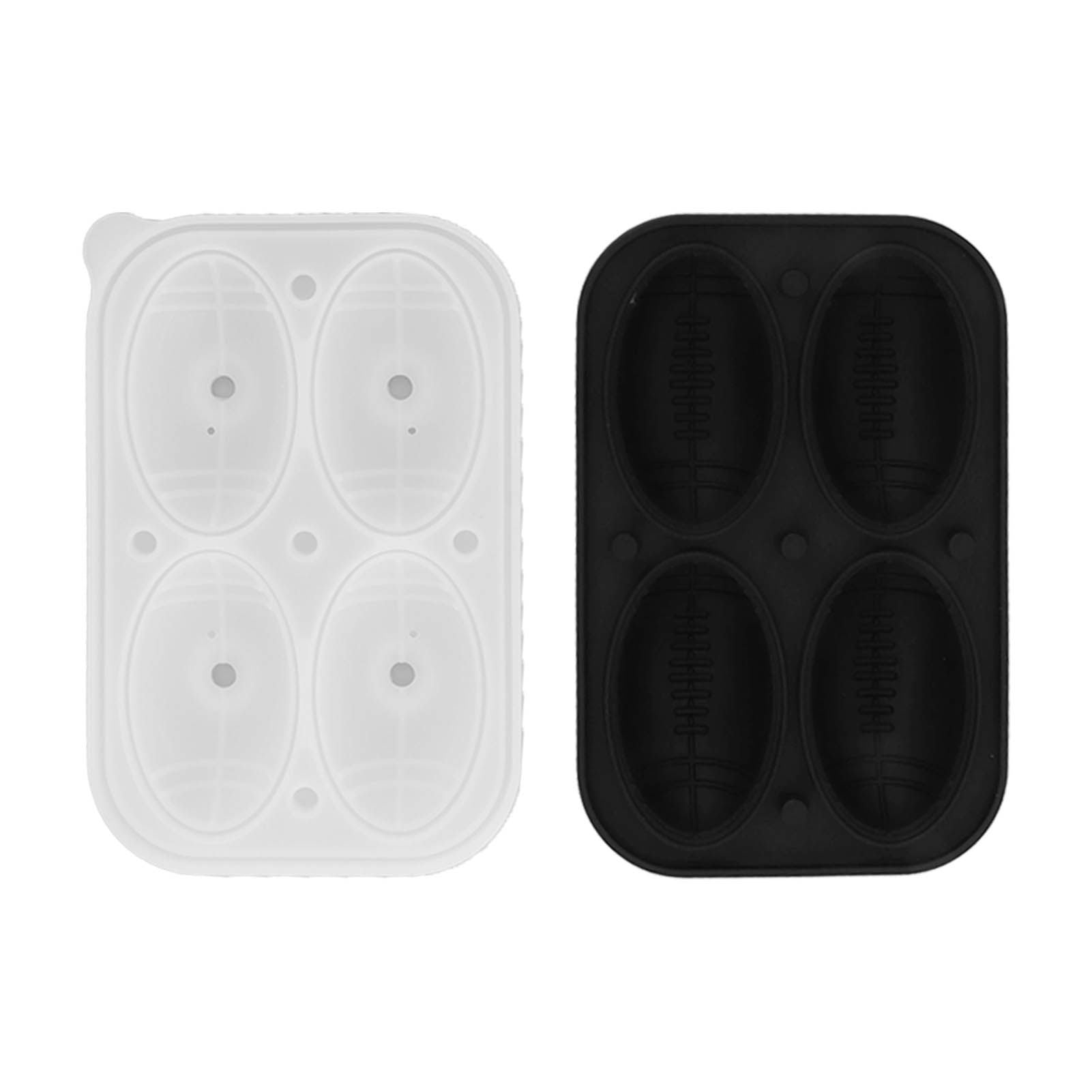 2Pcs Silicone Ice Cube Molds Fun Shapes Round Sphere Ball Mold for Whiskey Cocktails Game Day Rugby