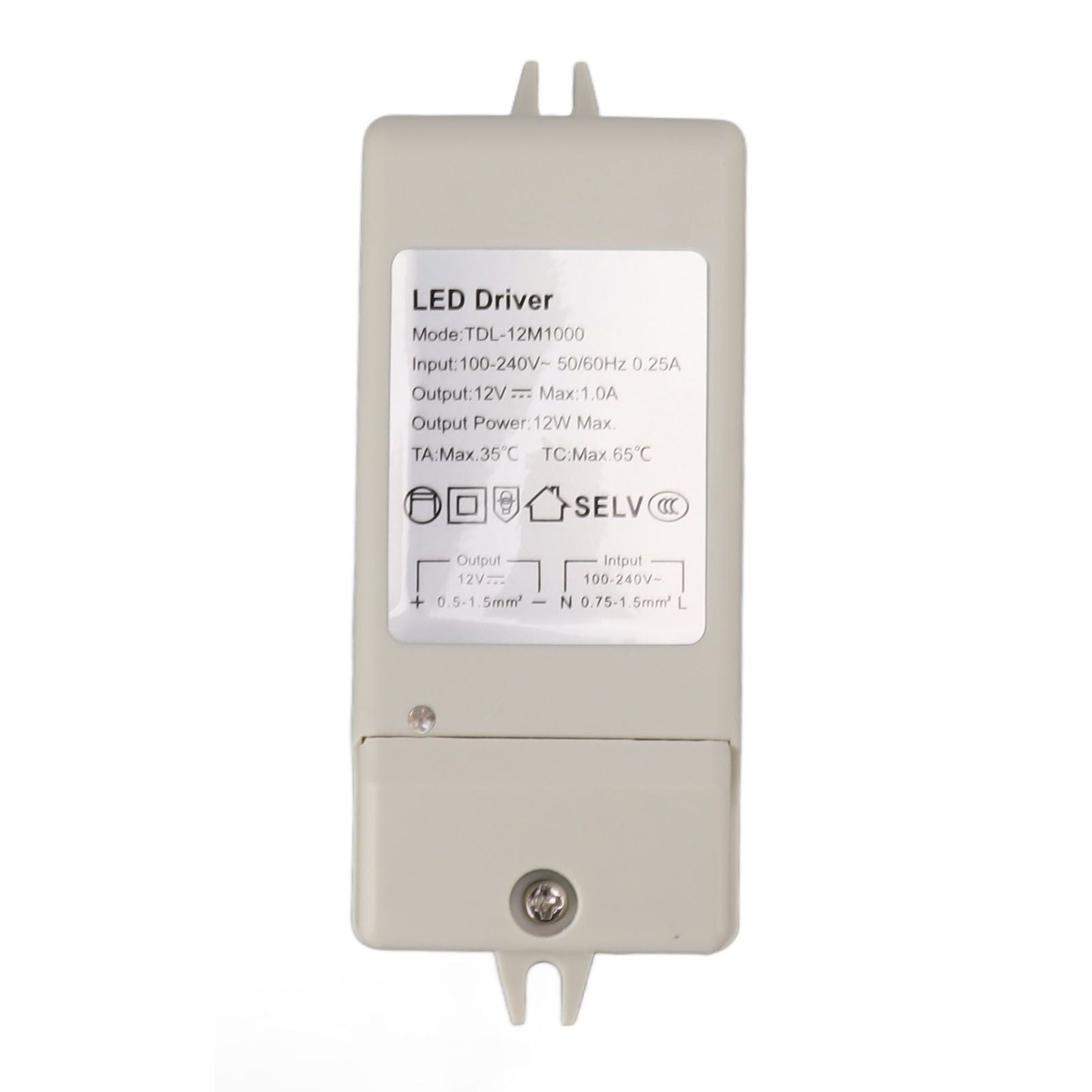 12W DC 12V 1A LED Driver LED Constant Current Drive Power Supply for LED Strip Light AC 100‑240V TDL 12M1000