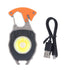 LED Keychain Flashlight Multifunctional Type C Mini Emergency Work Light Pocket Light with Bottle Opener Lighter