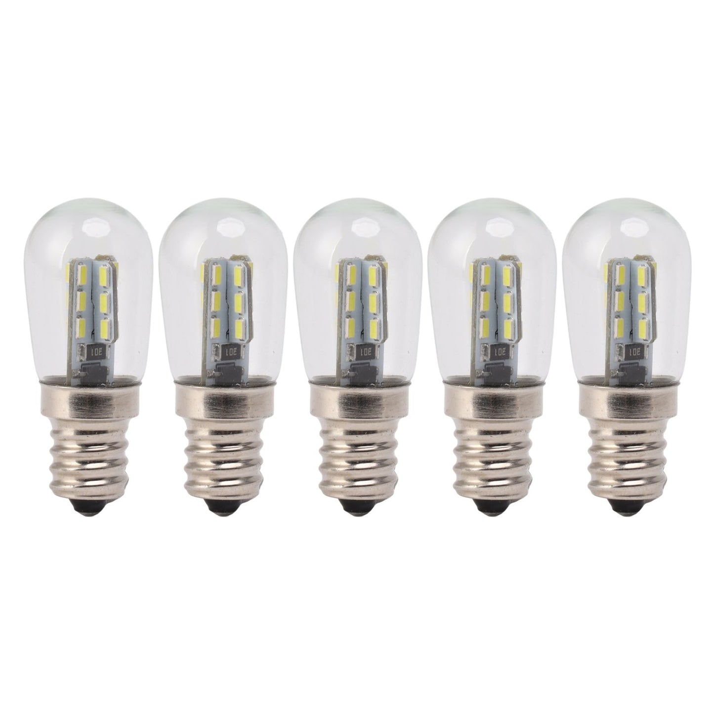5Pcs E12 LED Bulb High Brightness 120V Fridge Lamp Bulb with 24pcs Bead for Refrigerator White Light