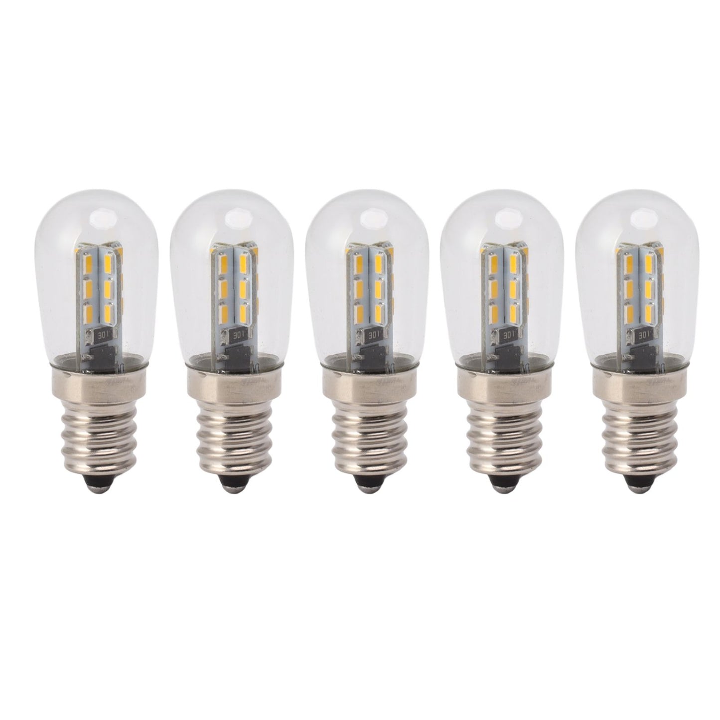 5Pcs E12 LED Bulb High Brightness 120V Fridge Lamp Bulb with 24pcs Bead for Refrigerator Warm Light