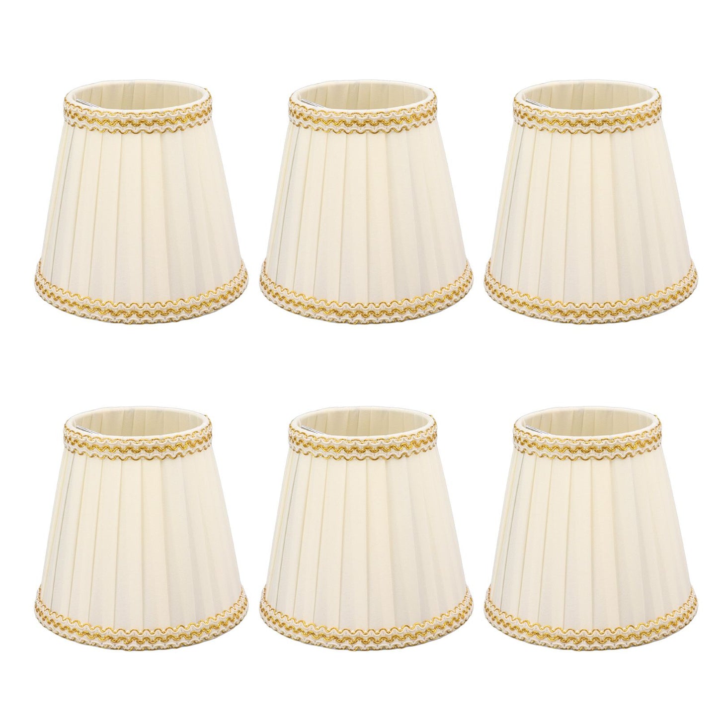 6Pcs Small Lamp Shade Clip On Drum Lampshade Cloth for Chandelier Candle Bulbs Lighting Accessories
