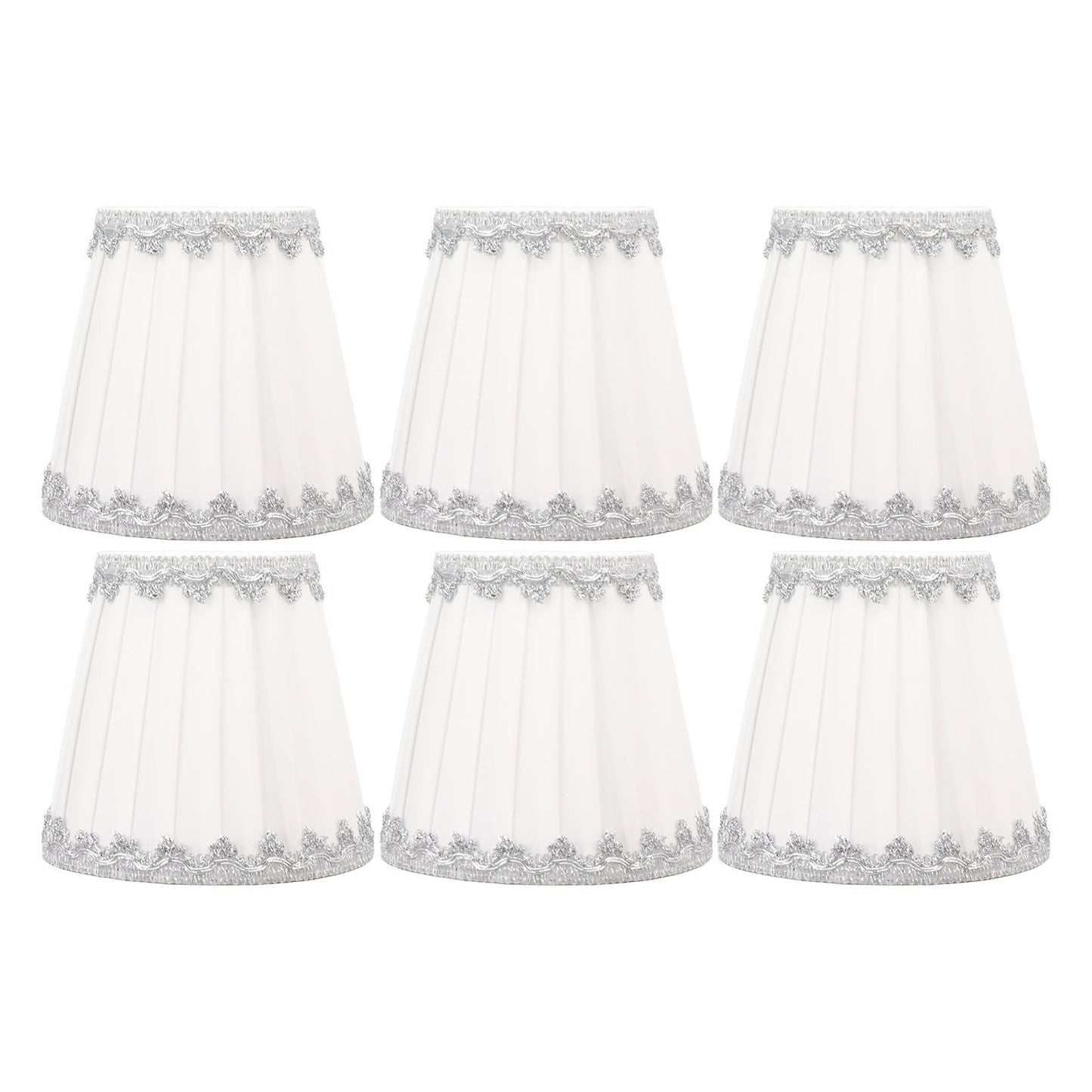 6Pcs Cloth Lampshade Modern Simple Candle Chandelier Light Shade Table Lampshade for Living Room