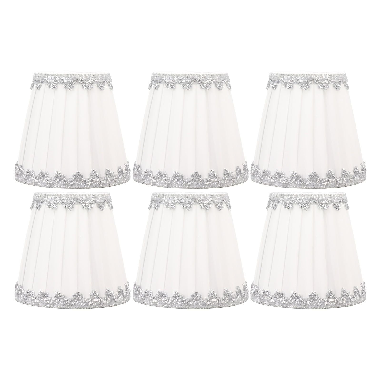 6Pcs Cloth Lampshade Modern Simple Candle Chandelier Light Shade Table Lampshade for Living Room