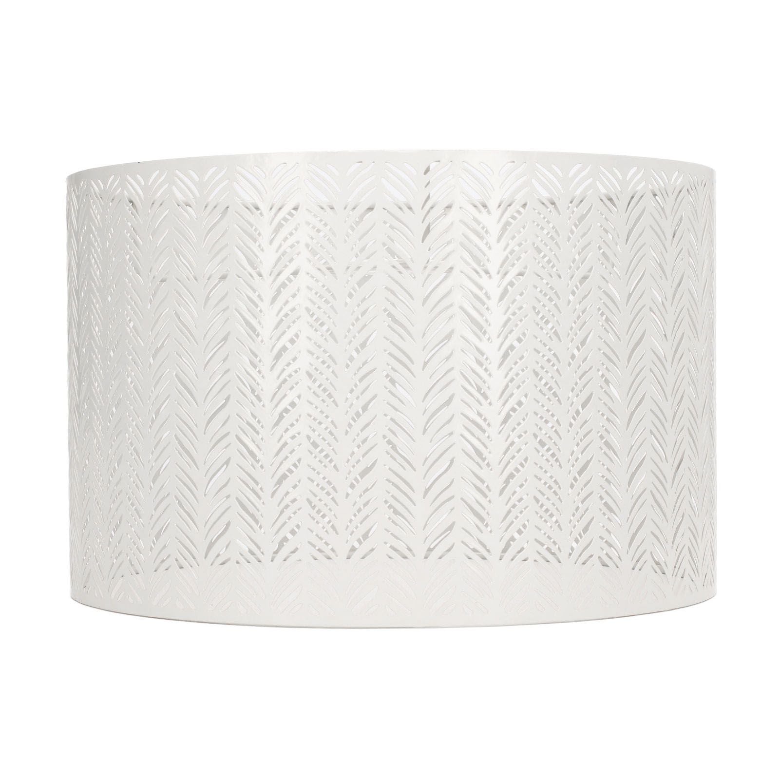 Drum Lamp Shade E27 E14 Clip Fir Leaf Shape Hollow Out Metal Decorative Lampshade Cover for Table Wall Ceiling Lamp White