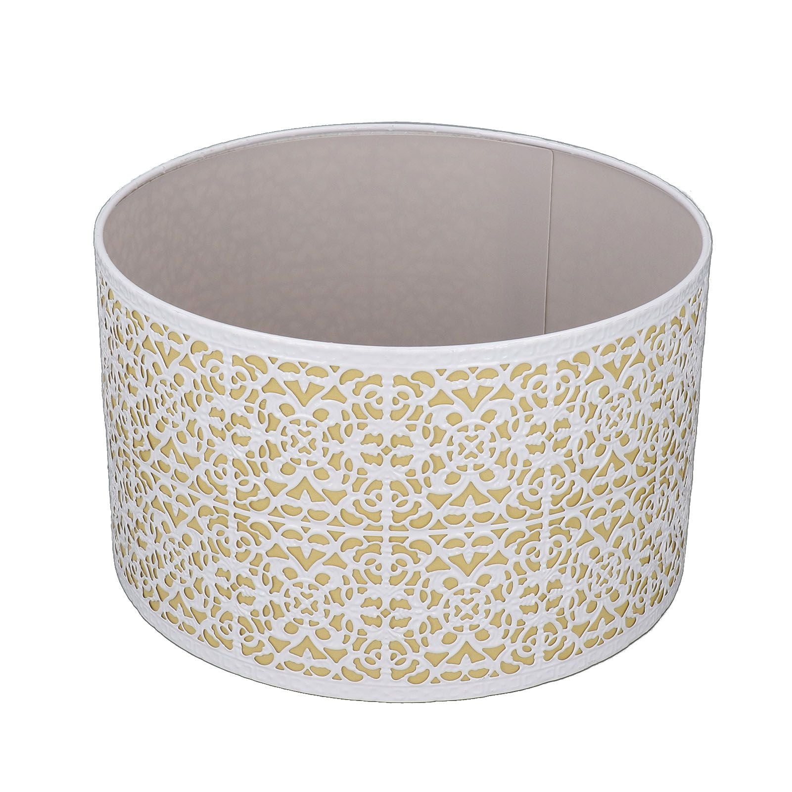 Metal Lampshade Hollow Out Table Light Shade for E27 E14 Caliber Lamp Holder Copper Coin Flower White Yellow Lining