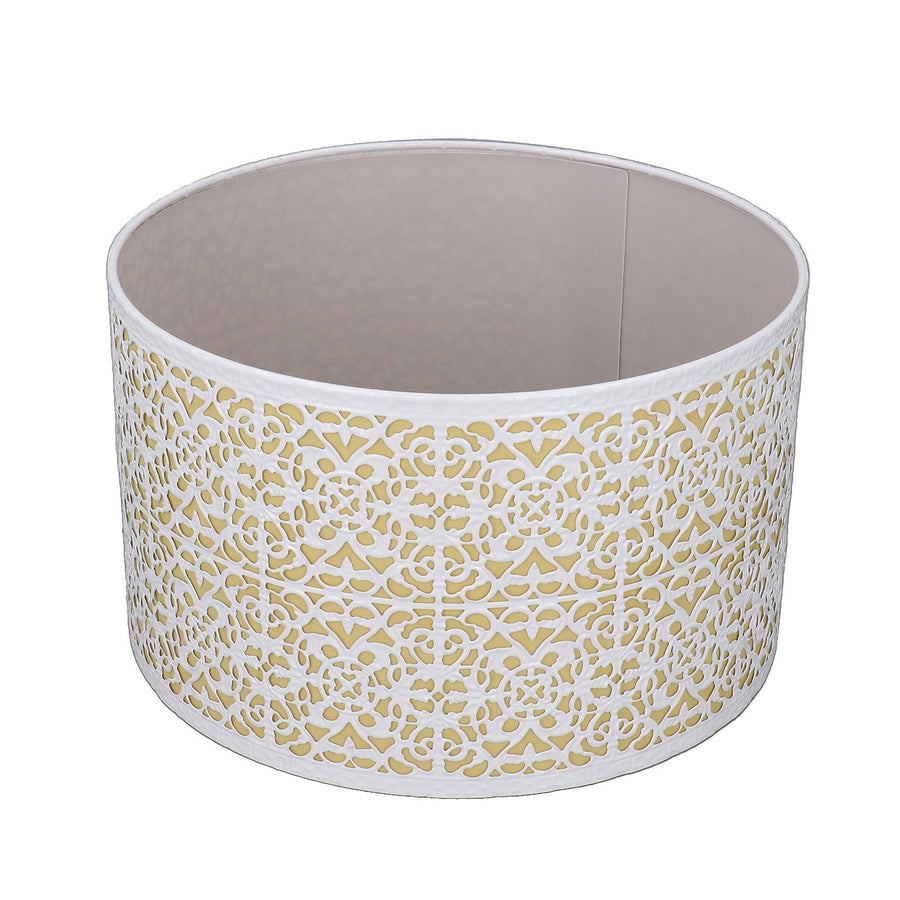 Metal Lampshade Hollow Out Table Light Shade for E27 E14 Caliber Lamp Holder Copper Coin Flower White Yellow Lining