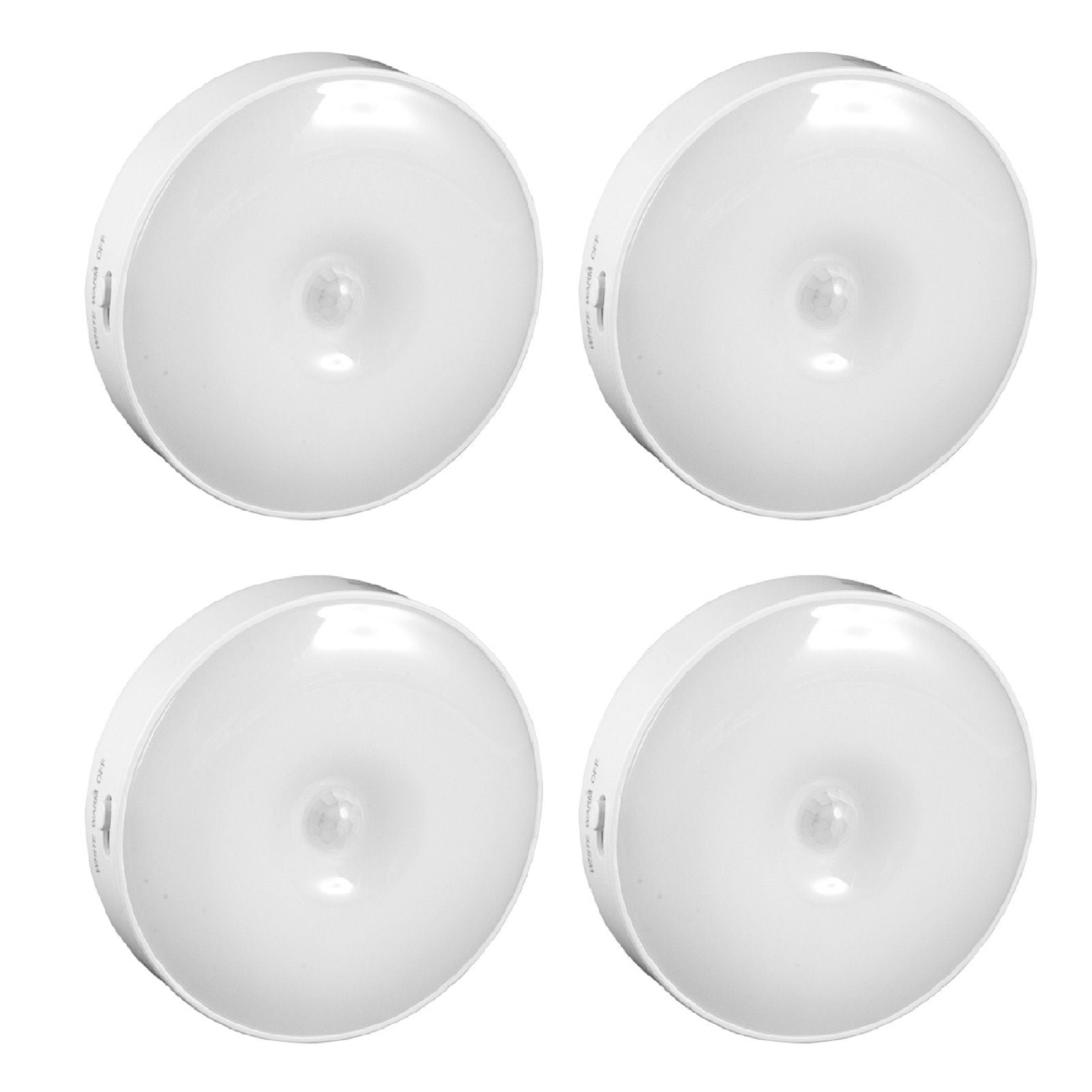 4Pcs Motion Sensor Night Light Rechargeable LED Lamp Auto On Off Warm White Lighting for Home