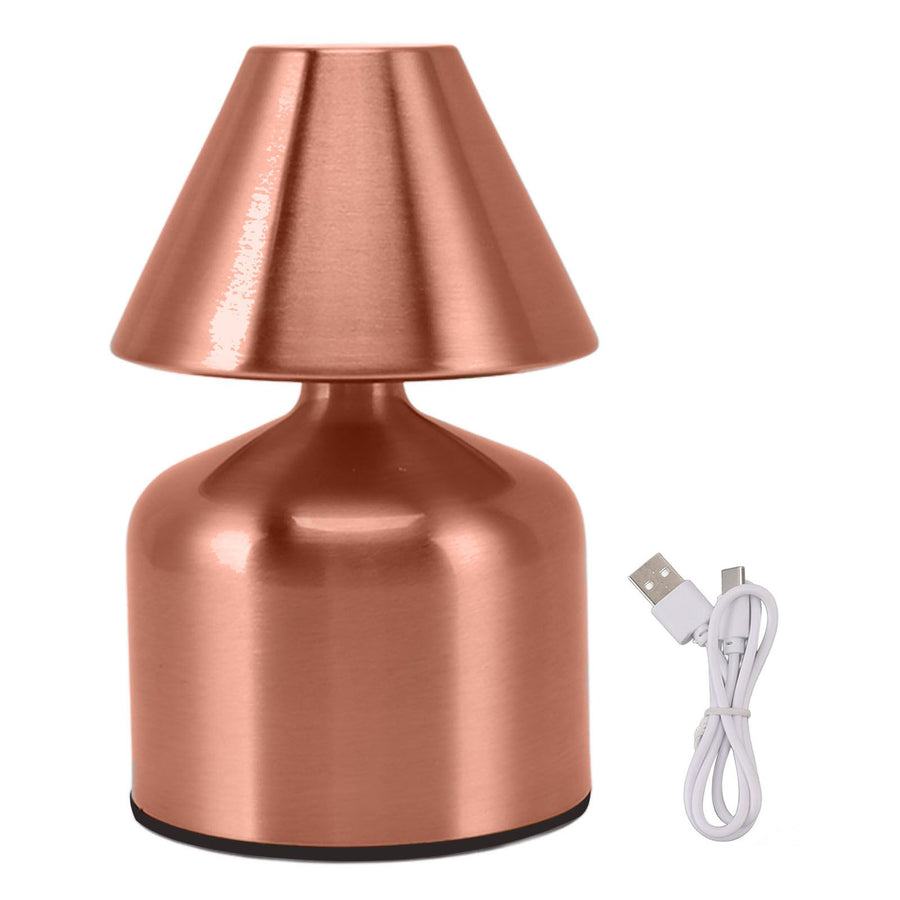 3W Stepless Dimming Touch Table Desktop Lamp 1800mAh Cordless 3 Color Rechargeable Bedside Desk Light for Bar Rose Gold