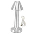 LED Table Lamp 3W 3 Colors Stepless Dimming USB Rechargeable Cordless LED Bedside Light Silver