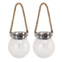 2Pcs Solar Glass Ball Waterproof Automatic LED Rotating Cracked Lantern Light for Lawn Terrace Outdoor