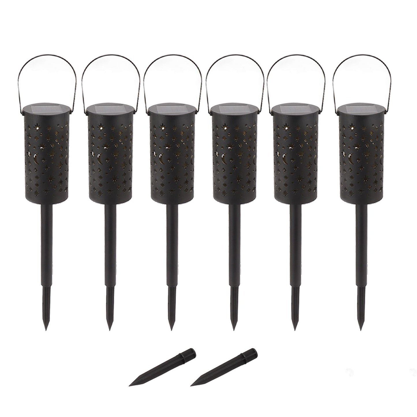 6 Sets LED Solar Garden Lamp Waterproof Light for Landscape Star Moon Ground Plug Lamp for Outdoor Lawn Patio Walkway