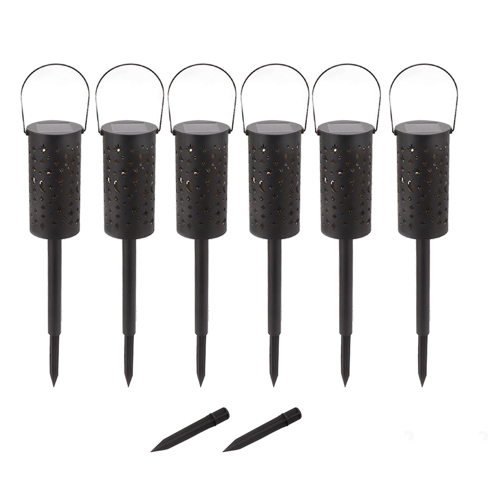 6 Sets LED Solar Garden Lamp Waterproof Light for Landscape Star Moon Ground Plug Lamp for Outdoor Lawn Patio Walkway