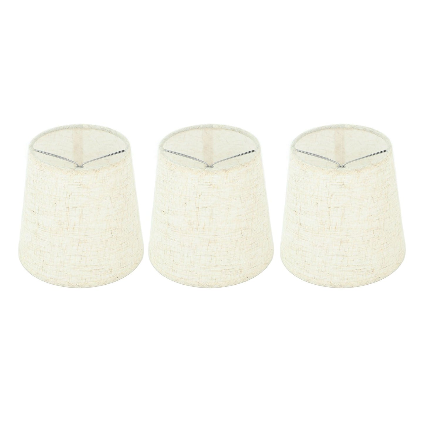 3Pcs Lampshades Hand Crafted Natural Linen Stylish Dustproof Barrel Chandelier Shades For Table Lamps and Floor Light